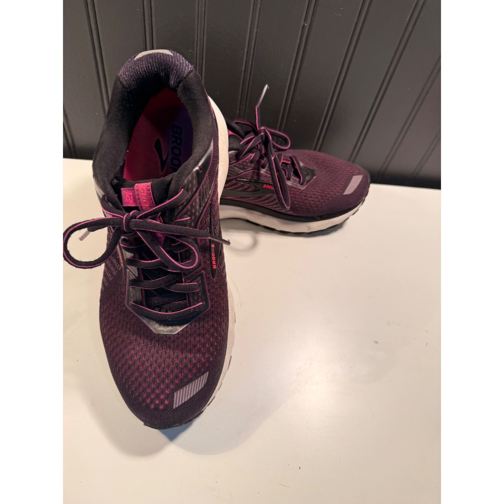 Brooks Ghost 12 Womens 9.5 Wide Running Shoes Plum Pink 1203051D063